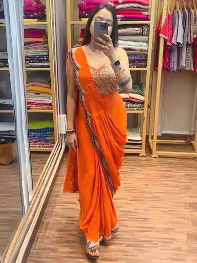 Trending READY TO WEAR, DRAPE SAREE WITH KOTI | Code AS481 grr
