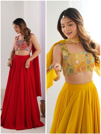 PURE SOFT FOX GEORGETTE BLOOMING Lehenga choli | Code D225 grr