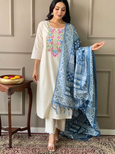 Pure HANDLOOM khadi cotton set | Code K322 stt