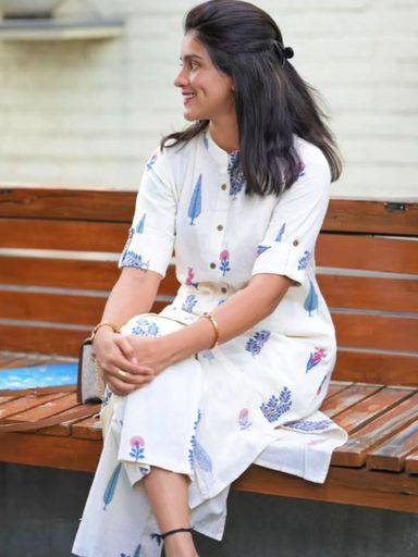 Premium Floral Fine cotton kurti Palazza set | Code KD138 stt