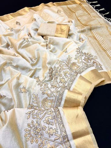 Tusser Silk saree | Code AS496 pj