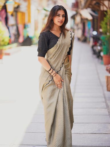 Gadhwal chex Saree | Code AS498 pj