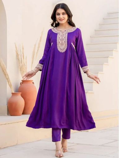 Beautiful best summer special natural crepe A- line anarkali suit | Code D230 stt