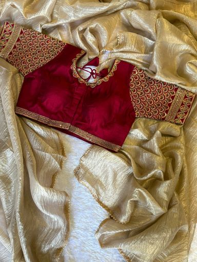 DESIGNER SPACE SILK GLASS TISSUE  SAREE | Code AS512 pjj