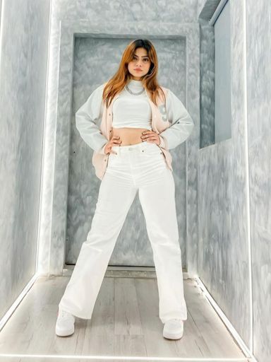 White High Waist wide leg Denim | Code AK124