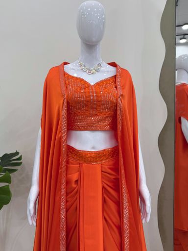 Reday to wear dhoti style with srug and choli* | Code D232 gr