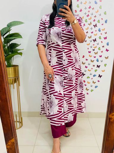 Premium Fine cotton kurti Pant set | Code KD152 stt
