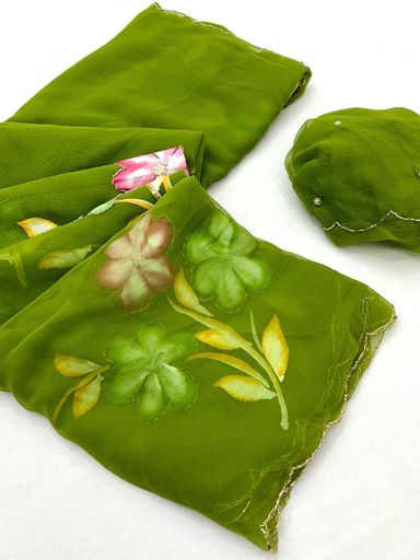 Soft pure Siffon handwork saree | Code AS523 pj