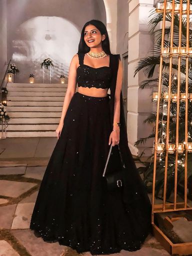 Georget lehnga with sequence & thread work | Code D238 gr