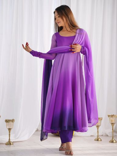 Trending PURE SOFT FOX GEORGETTE ANARKALI set | Code D242 gr