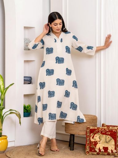 Beautiful Pure Cotton Kurti pant set | Code KD173 ST