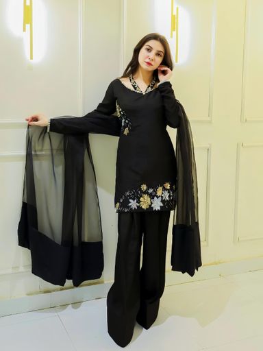 Natural Crep Silk Designer set | Code D245 GR