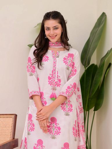 New lounch stylish Pure cotton kurti set | Code K377 ST