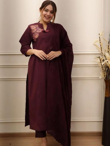 Pure cotton Embroidery Work kurti set | Code K382 ST