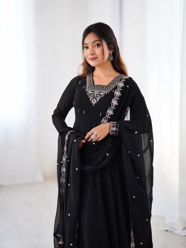 PURE SOFT FOX GEORGETTE Beautiful ANARKALI SET | Code 249 GR