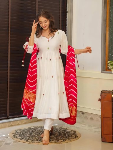 PURE VISCOSE CHANDERI SUIT SET | Code D265 RY