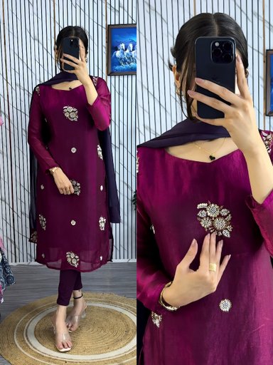 Designer space silk kurti | Code D271 MN