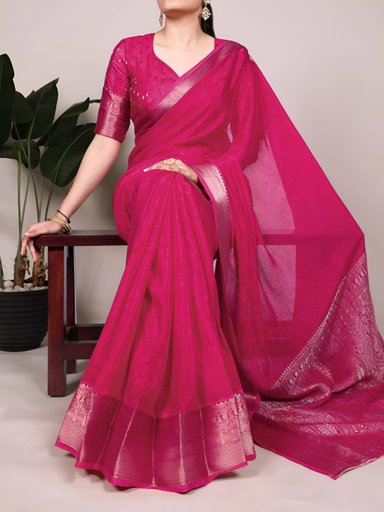 Beautiful Chinon saree | Code AS578 GH