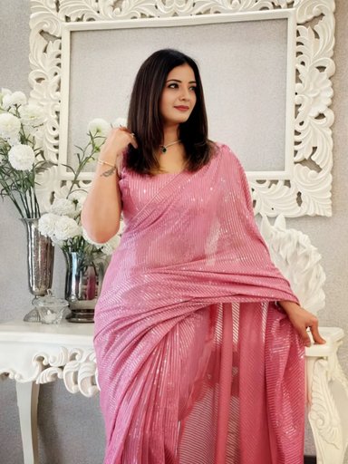 Heavy Georgette Celebrity style Sequance saree | Code AS582 TG