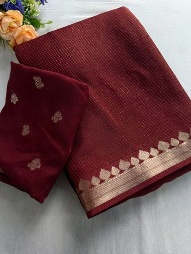 Trending Viscose Pure Chinon Saree | Code AS583 PJ