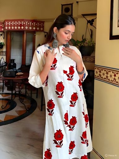 Beautiful Floral Printed A Line Kurta Paired With Pant* | Code KD180 RY