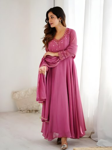 Premium Fox Gerorrget Hand work Gown set | Code D274 GR