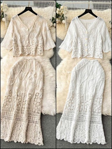 Tia Luxury Crochet Coord Set | Code W103 NK