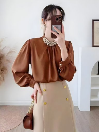Luxury Top with Diamond Studded Necklace | Code W117 NK