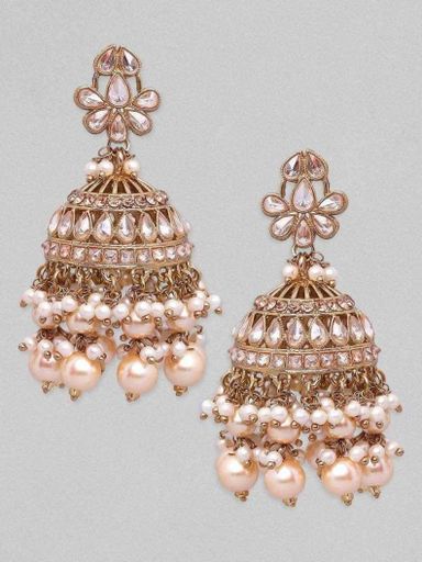 Handcrafted studded Jhumka Earrings