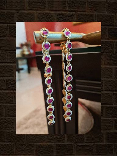 Round Ruby with Pirohi Work Anklets