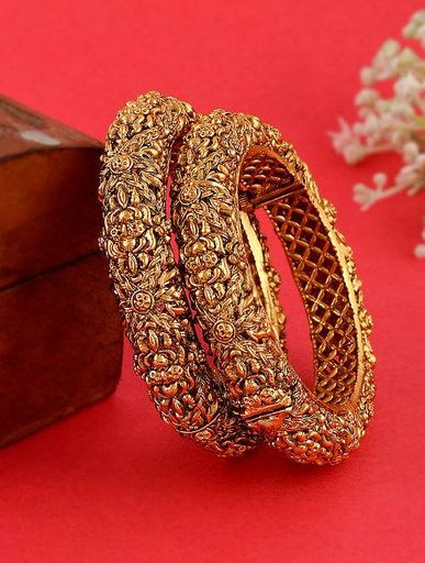 Gold Tone Temple Bangles