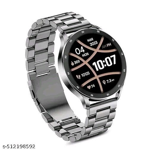 Newly Launched Metal Chain Active 2 Max Bluetooth Calling Smartwatch 1.3" Amoled Display 360*360 High Resolution 4.2 BT with, 100+ Sports Mode with IP68, Tracking, AI Voice Assistant(Grey)