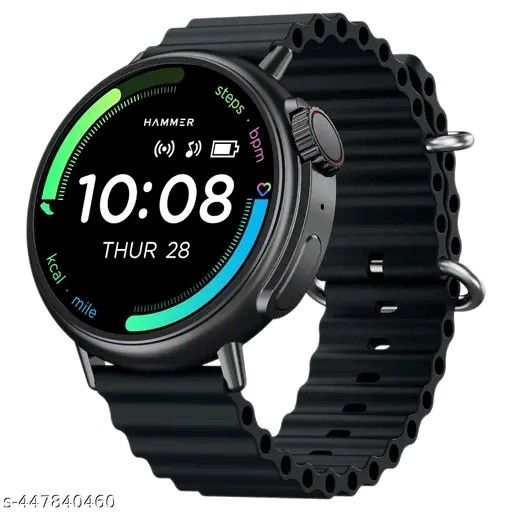 HAMMER Active 3.0 1.39" Round Calling Smart Watch for Men On Display, Health Monitor, AI Voice Assistant, IP67 (Black Ocean Wave)Name: HAMMER Active 3.0 1.39" Round Calling Smart Watch for Men 
