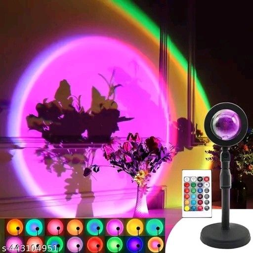 Plastic Lamp Projection Led Lights With Remote, 16 Colors Night Light 360° Color Changing Sunset / Sun Light / Sunset Red / Rainbow , Night Light For Photography / Room / Bedroom / Car / Pictures