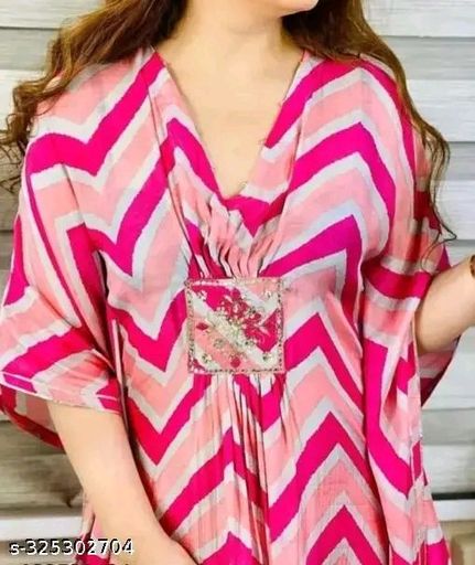 "Trendy & Stylish Western Wear | Chevron Print Rayon Dress Collection"