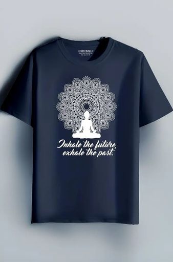 Men's Regular Fit Cotton Yoga Print T-Shirt