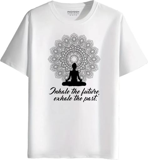 Men's Regular Fit Cotton Yoga Print T-Shirt
