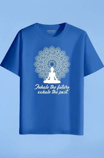 Men's Regular Fit Cotton Yoga Print T-Shirt