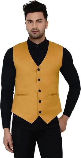 Waistcoats For Men | Yellow Colour 