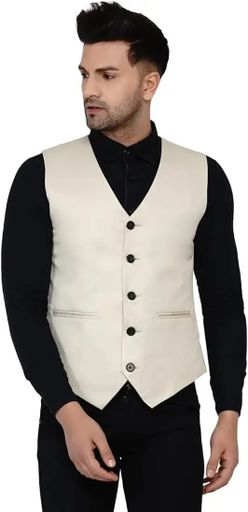 Waistcoats For Men | Stylish Cream Colour 