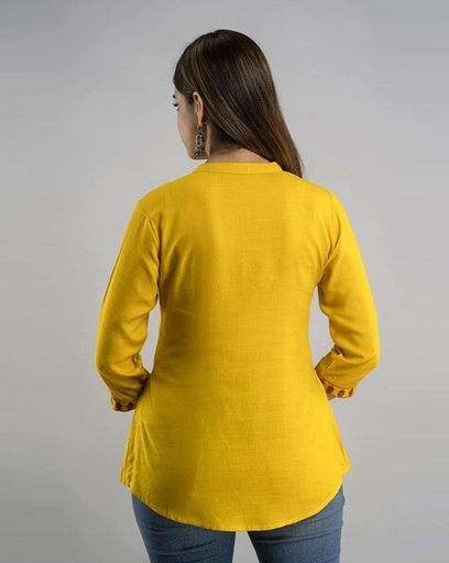 Elegant Mustard Yellow Embroidered Top