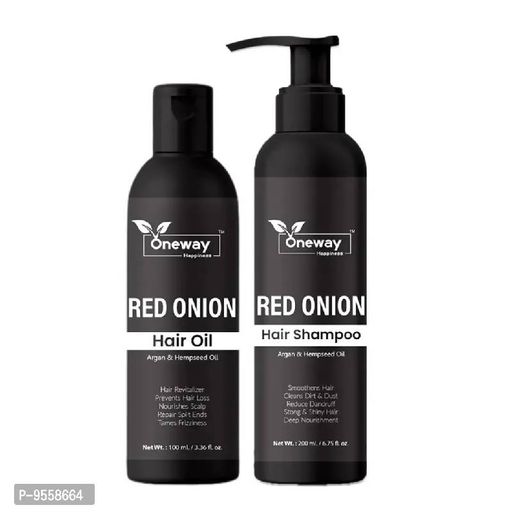 ONEWAY HAPPINESS READ ONION HAIR GROWTH KIT 300ML COMBO SHAMPOO WITH OIL (200ML+100ML)