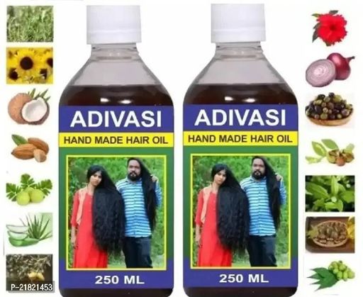 ADIVASI HERBAL PREMIUM QUALITY HAIR OIL PACK OF 2 (250ML+250ML)