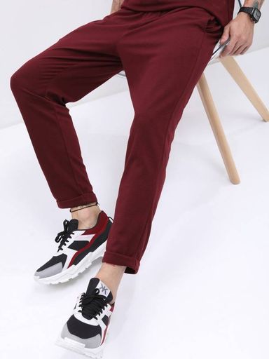 Men Maroon Regular Fit Track Pant