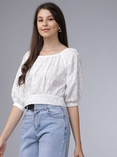 Women Embroidered Crop Top