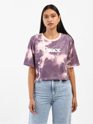 Womens Purple Crew Neck T-shirt