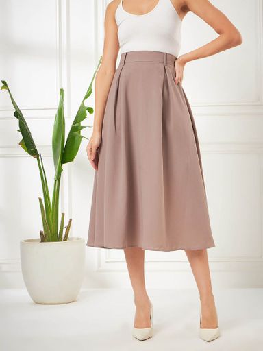 Womens Khaki Formal Skirt