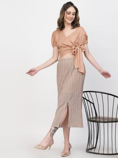 Lurex Pleated Skirt