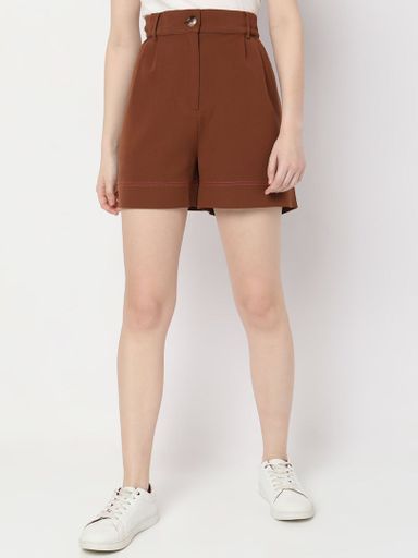 Women Brown Casual Shorts