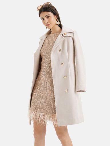 Double Breasted Overcoat Notched Lapel Neck